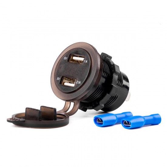 ΠΡΙΖΑ ΦΟΡΤΙΣΗΣ ΜΕ 2 ΘΥΡΕΣ USB ΨΗΦΙΑΚΟ ΒΟΛΤΟΜΕΤΡΟ ΜΕ ΚΑΠΑΚΙ ΜΑΥΡΗ 12/24V 5V 3.1A MOD-6 AMIO -1 ΤΕΜ.