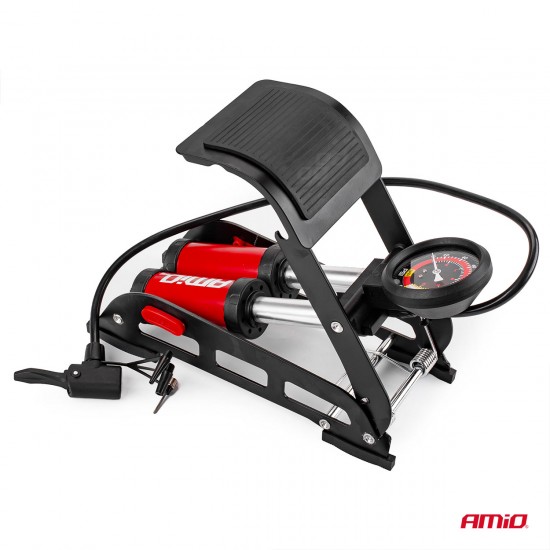 AMC-02894/AM - ΤΡΟΜΠΑ ΑΕΡΟΣ ΠΟΔΗΛΑΤΟΥ ΠΟΔΙΟΥ ΔΙΠΛΟ ΠΙΣΤΟΝΙ 2x45mm ΜΕΤΑΛΛΙΚΗ 160PSI ΜΕ ΜΑΝΟΜΕΤΡΟ PU07 ΤΡΟΜΠΑ ΑΕΡΟΣ ΠΟΔΗΛΑΤΟΥ ΠΟΔΙΟΥ ΔΙΠΛΟ ΠΙΣΤΟΝΙ 2x45mm ΜΕΤΑΛΛΙΚΗ 160PSI ΜΕ ΜΑΝΟΜΕΤΡΟ PU07