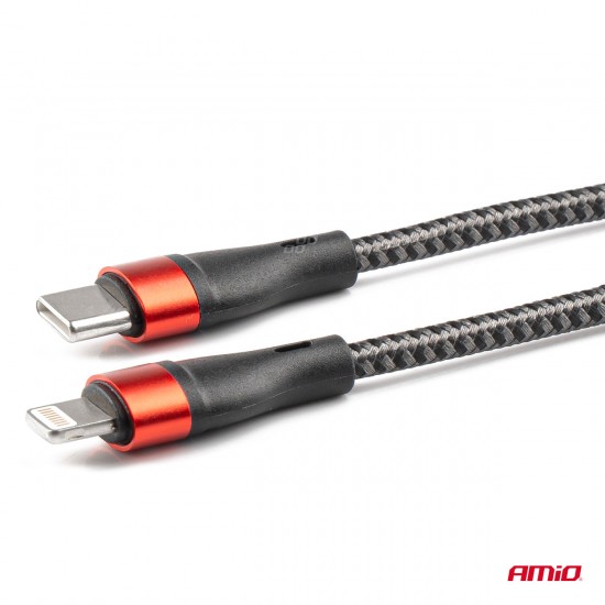 AMC-02929/AM - ΚΑΛΩΔΙΟ ΦΟΡΤΙΣΗΣ ΚΑΙ ΣΥΓΧΡΟΝΙΣΜΟΥ USB TYPE C ΣΕ APPLE LIGHTNING 100cm 2.4A UC-17 AMIO - 1 ΤΕΜ. ΚΑΛΩΔΙΟ ΦΟΡΤΙΣΗΣ ΚΑΙ ΣΥΓΧΡΟΝΙΣΜΟΥ USB TYPE C ΣΕ APPLE LIGHTNING 100cm 2.4A UC-17 AMIO - 1 ΤΕΜ.