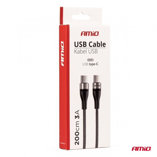 AMC-02930/AM - ΚΑΛΩΔΙΟ ΦΟΡΤΙΣΗΣ ΚΑΙ ΣΥΓΧΡΟΝΙΣΜΟΥ USB TYPE C 200cm 3.0A UC-18 AMIO - 1 ΤΕΜ. ΚΑΛΩΔΙΟ ΦΟΡΤΙΣΗΣ ΚΑΙ ΣΥΓΧΡΟΝΙΣΜΟΥ USB TYPE C 200cm 3.0A UC-18 AMIO - 1 ΤΕΜ.