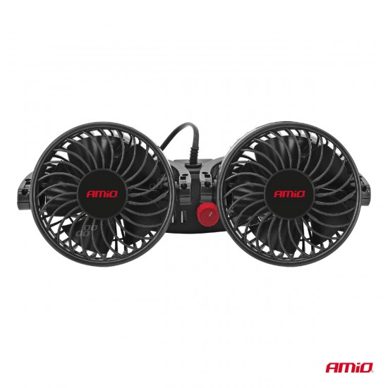 AMC-03009/AM - ΑΝΕΜΙΣΤΗΡΑΣ ΔΙΠΛΟΣ 12V 2χ4''(10,8cm) ΜΕ ΦΙΣ ΑΝΑΠΤΗΡΑ/2 USB 5V & ΣΤΗΡΙΞΗ ΣΤΟ ΠΡΟΣΚΕΦΑΛΟ ΑMiO - 1 TEM. ΑΝΕΜΙΣΤΗΡΑΣ ΔΙΠΛΟΣ 12V 2χ4''(10,8cm) ΜΕ ΦΙΣ ΑΝΑΠΤΗΡΑ/2 USB 5V & ΣΤΗΡΙΞΗ ΣΤΟ ΠΡΟΣΚΕΦΑΛΟ ΑMiO - 1 TEM.