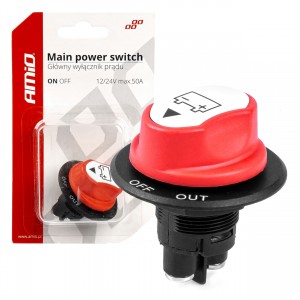 ΔΙΑΚΟΠΤΗΣ POWER-OFF ΜΠΑΤΑΡΙΑΣ ΓΕΝΙΚΟΥ ΡΕΥΜΑΤΟΣ 12-32V 50A 29mm 3 ΛΕΙΤΟΥΡΓΙΩΝ AMIO - 1 ΤΕΜ.