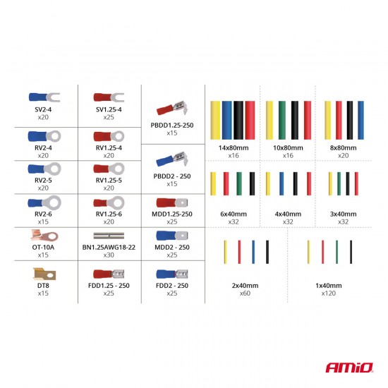 AMC-03031/AM - ΦΙΣΑΚΙΑ/ΣΥΝΔΕΣΜΟΙ/ΑΚΡΟΔΕΚΤΕΣ ΚΑΛΩΔΙΩΝ & ΘΕΡΜΟΣΥΣΤΕΛΛΟΜΕΝΟΙ ΣΩΛΗΝΕΣ/ΜΟΝΩΤΙΚΑ ΚΑΛΩΔΙΩΝ ΚΙΤ ΑMiO - 350 TEM. ΦΙΣΑΚΙΑ/ΣΥΝΔΕΣΜΟΙ/ΑΚΡΟΔΕΚΤΕΣ ΚΑΛΩΔΙΩΝ & ΘΕΡΜΟΣΥΣΤΕΛΛΟΜΕΝΟΙ ΣΩΛΗΝΕΣ/ΜΟΝΩΤΙΚΑ ΚΑΛΩΔΙΩΝ ΚΙΤ ΑMiO - 350 TEM.