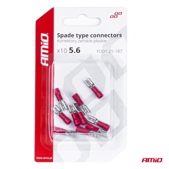 AMC-03061/AM - ΦΙΣΑΚΙΑ ΘΗΛΥΚΑ ΚΟΚΚΙΝΑ FDD1 1,25-187 /10A/ 5,6mm ΑΜΟ - 10 ΤΕΜ. ΦΙΣΑΚΙΑ ΘΗΛΥΚΑ ΚΟΚΚΙΝΑ FDD1 1,25-187 /10A/ 5,6mm ΑΜΟ - 10 ΤΕΜ.