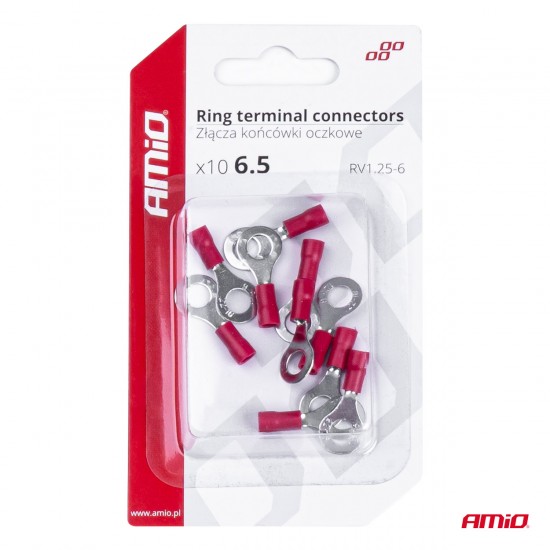 AMC-03078/AM - ΦΙΣΑΚΙΑ ΔΑΧΤΥΛΙΔΙ ΚΟΚΚΙΝΑ RV1.25-6 / 6.5mm ΑΜΙΟ - 10 ΤΕΜ. ΦΙΣΑΚΙΑ ΔΑΧΤΥΛΙΔΙ ΚΟΚΚΙΝΑ RV1.25-6 / 6.5mm ΑΜΙΟ - 10 ΤΕΜ.