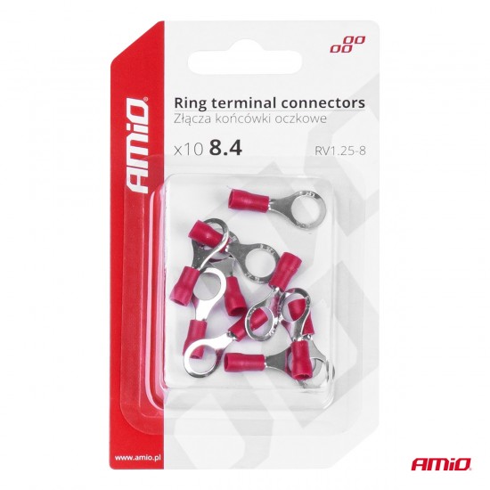 AMC-03079/AM - ΦΙΣΑΚΙΑ ΔΑΧΤΥΛΙΔΙ ΚΟΚΚΙΝΑ RV1.25-8 / 8.4mm ΑΜΙΟ - 10 ΤΕΜ. ΦΙΣΑΚΙΑ ΔΑΧΤΥΛΙΔΙ ΚΟΚΚΙΝΑ RV1.25-8 / 8.4mm ΑΜΙΟ - 10 ΤΕΜ.