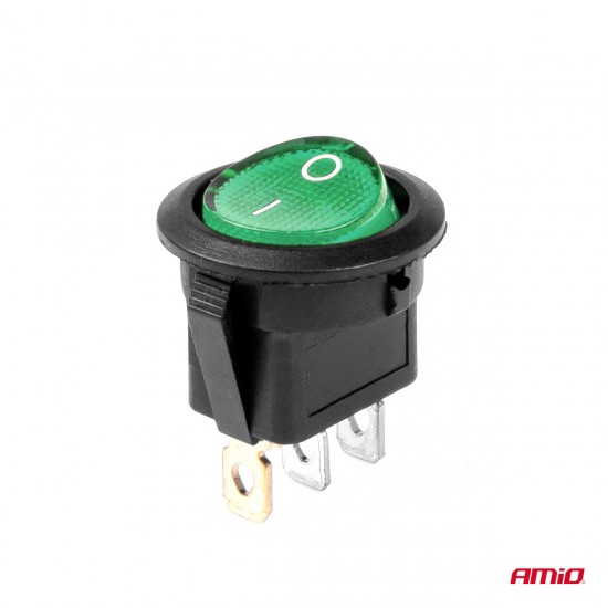 AMC-03084/AM - ΔΙΑΚΟΠΤΗΣ ON/OFF 3 ΕΠΑΦΩΝ 12/24V ΣΤΡΟΓΓΥΛΟΣ ΠΡΑΣΙΝΟΣ ΦΩΤΙΣΜΟΣ ΑΜΙΟ - 1 ΤΕΜ. ΔΙΑΚΟΠΤΗΣ ON/OFF 3 ΕΠΑΦΩΝ 12/24V ΣΤΡΟΓΓΥΛΟΣ ΠΡΑΣΙΝΟΣ ΦΩΤΙΣΜΟΣ ΑΜΙΟ - 1 ΤΕΜ.