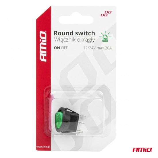 AMC-03084/AM - ΔΙΑΚΟΠΤΗΣ ON/OFF 3 ΕΠΑΦΩΝ 12/24V ΣΤΡΟΓΓΥΛΟΣ ΠΡΑΣΙΝΟΣ ΦΩΤΙΣΜΟΣ ΑΜΙΟ - 1 ΤΕΜ. ΔΙΑΚΟΠΤΗΣ ON/OFF 3 ΕΠΑΦΩΝ 12/24V ΣΤΡΟΓΓΥΛΟΣ ΠΡΑΣΙΝΟΣ ΦΩΤΙΣΜΟΣ ΑΜΙΟ - 1 ΤΕΜ.