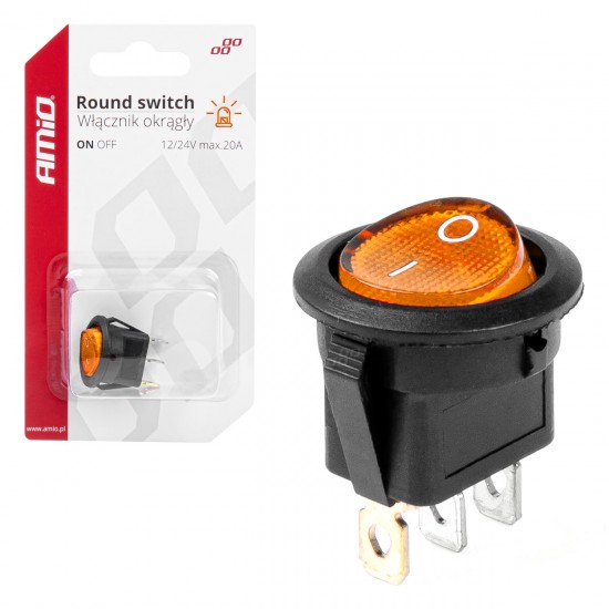 AMC-03085/AM - ΔΙΑΚΟΠΤΗΣ ON/OFF 3 ΕΠΑΦΩΝ 12/24V 20A ΣΤΡΟΓΓΥΛΟΣ ΜΕ ΚΙΤΡΙΝΟ ΦΩΤΙΣΜΟ ΑΜΙΟ - 1 ΤΕΜ. ΔΙΑΚΟΠΤΗΣ ON/OFF 3 ΕΠΑΦΩΝ 12/24V 20A ΣΤΡΟΓΓΥΛΟΣ ΜΕ ΚΙΤΡΙΝΟ ΦΩΤΙΣΜΟ ΑΜΙΟ - 1 ΤΕΜ.