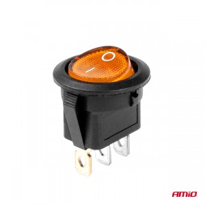 ΔΙΑΚΟΠΤΗΣ ON/OFF 3 ΕΠΑΦΩΝ 12/24V 20A ΣΤΡΟΓΓΥΛΟΣ ΜΕ ΚΙΤΡΙΝΟ ΦΩΤΙΣΜΟ  ΑΜΙΟ - 1 ΤΕΜ.
