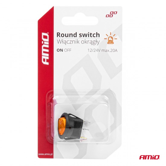 AMC-03085/AM - ΔΙΑΚΟΠΤΗΣ ON/OFF 3 ΕΠΑΦΩΝ 12/24V 20A ΣΤΡΟΓΓΥΛΟΣ ΜΕ ΚΙΤΡΙΝΟ ΦΩΤΙΣΜΟ ΑΜΙΟ - 1 ΤΕΜ. ΔΙΑΚΟΠΤΗΣ ON/OFF 3 ΕΠΑΦΩΝ 12/24V 20A ΣΤΡΟΓΓΥΛΟΣ ΜΕ ΚΙΤΡΙΝΟ ΦΩΤΙΣΜΟ ΑΜΙΟ - 1 ΤΕΜ.