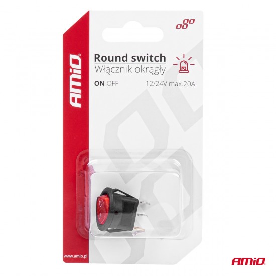 AMC-03086/AM - ΔΙΑΚΟΠΤΗΣ ON/OFF 3 ΕΠΑΦΩΝ 12/24V 20A ΣΤΡΟΓΓΥΛΟΣ ΜΕ ΚΟΚΚΙΝΟ ΦΩΤΙΣΜΟ ΑΜΙΟ - 1 ΤΕΜ. ΔΙΑΚΟΠΤΗΣ ON/OFF 3 ΕΠΑΦΩΝ 12/24V 20A ΣΤΡΟΓΓΥΛΟΣ ΜΕ ΚΟΚΚΙΝΟ ΦΩΤΙΣΜΟ ΑΜΙΟ - 1 ΤΕΜ.