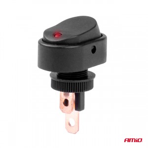 ΔΙΑΚΟΠΤΗΣ ON/OFF 3 ΕΠΑΦΩΝ ΜΕ LED ΚΟΚΚΙΝΟ12/24V Φ12mm 30A ΜΕ ΣΠΕΙΡΩΜΑ ΟΒΑΛ ΑΜΙΟ - 1 ΤΕΜ.
