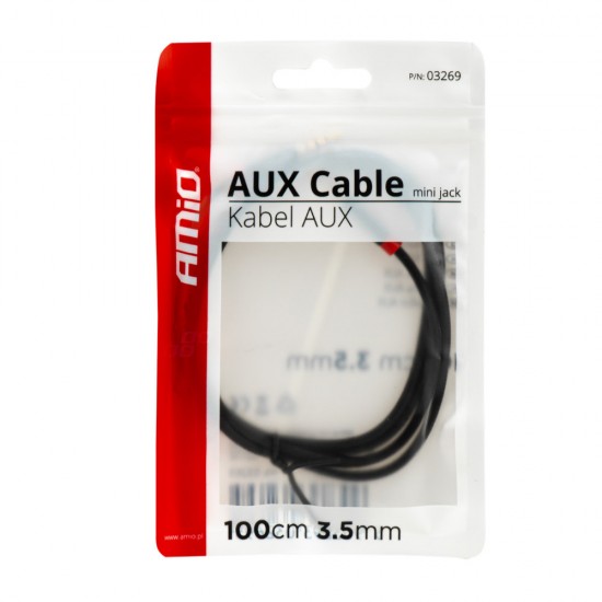 AMC-03269/AM - ΚΑΛΩΔΙΟ ΣΥΝΔΕΣΗΣ AUX MINI JACK>JACK 3,5mm 100cm ΑMiO - 1 TEM. ΚΑΛΩΔΙΟ ΣΥΝΔΕΣΗΣ AUX MINI JACK>JACK 3,5mm 100cm ΑMiO - 1 TEM.