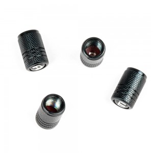 Amio - ΚΑΠΑΚΙΑ ΒΑΛΒΙΔΩΝ ΑΛΟΥΜΙΝΙΟΥ ΣΕ ΜΑΥΡΟ ΧΡΩΜΑ ΜΕ ΛΟΓΟΤΥΠΟ - 4 ΤΕΜ. (03277/AM)