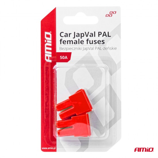 AMC-03391/AM - ΑΣΦΑΛΕΙΕΣ JapVal PAL ΘΗΛΥΚΕΣ 50A ΣΕ ΚΟΚΚΙΝΟ ΧΡΩΜΑ AMIO - 2 Τεμ. ΑΣΦΑΛΕΙΕΣ JapVal PAL ΘΗΛΥΚΕΣ 50A ΣΕ ΚΟΚΚΙΝΟ ΧΡΩΜΑ AMIO - 2 Τεμ.
