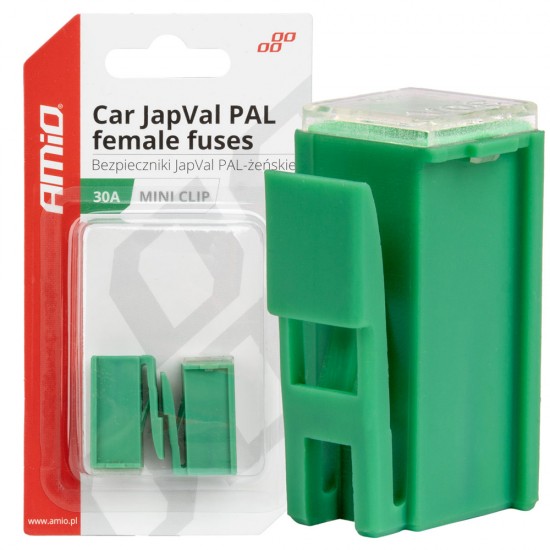 AMC-03413/AM - ΑΣΦΑΛΕΙΕΣ JapVal PAL ΘΗΛΥΚΕΣ 30A ΣΕ ΠΡΑΣΙΝΟ ΧΡΩΜΑ AMIO - 2 Τεμ. ΑΣΦΑΛΕΙΕΣ JapVal PAL ΘΗΛΥΚΕΣ 30A ΣΕ ΠΡΑΣΙΝΟ ΧΡΩΜΑ AMIO - 2 Τεμ.