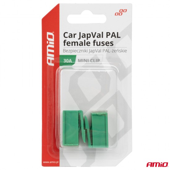AMC-03413/AM - ΑΣΦΑΛΕΙΕΣ JapVal PAL ΘΗΛΥΚΕΣ 30A ΣΕ ΠΡΑΣΙΝΟ ΧΡΩΜΑ AMIO - 2 Τεμ. ΑΣΦΑΛΕΙΕΣ JapVal PAL ΘΗΛΥΚΕΣ 30A ΣΕ ΠΡΑΣΙΝΟ ΧΡΩΜΑ AMIO - 2 Τεμ.