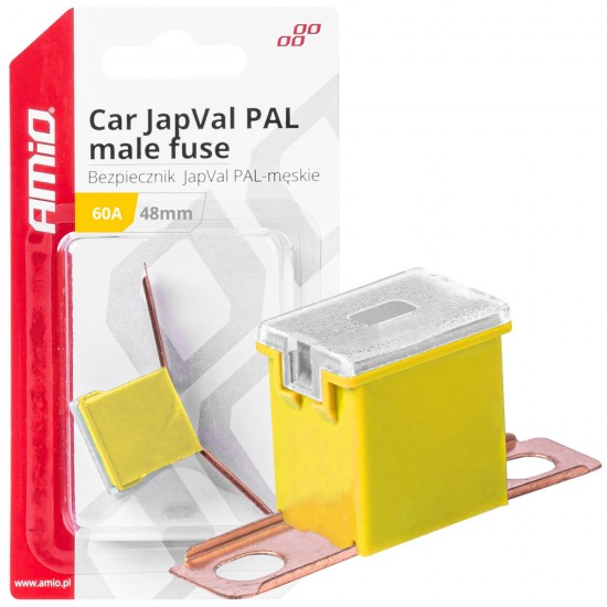 AMC-03421/AM - ΑΣΦΑΛΕΙΑ JapVal PAL ΑΡΣΕΝΙΚΗ 48mm 60A ΣΕ ΚΙΤΡΙΝΟ ΧΡΩΜΑ AMIO - 1 Τεμ. ΑΣΦΑΛΕΙΑ JapVal PAL ΑΡΣΕΝΙΚΗ 48mm 60A ΣΕ ΚΙΤΡΙΝΟ ΧΡΩΜΑ AMIO - 1 Τεμ.