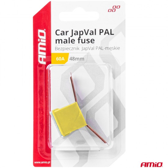 AMC-03421/AM - ΑΣΦΑΛΕΙΑ JapVal PAL ΑΡΣΕΝΙΚΗ 48mm 60A ΣΕ ΚΙΤΡΙΝΟ ΧΡΩΜΑ AMIO - 1 Τεμ. ΑΣΦΑΛΕΙΑ JapVal PAL ΑΡΣΕΝΙΚΗ 48mm 60A ΣΕ ΚΙΤΡΙΝΟ ΧΡΩΜΑ AMIO - 1 Τεμ.