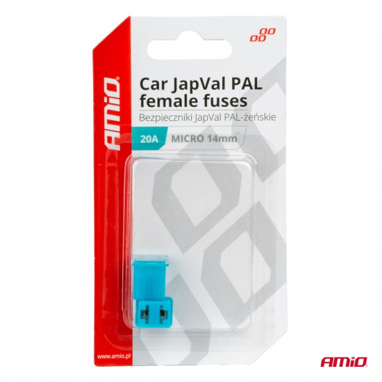 AMC-03451/AM - ΑΣΦΑΛΕΙΕΣ JapVal PAL ΜICRO 14mm ΘΗΛΥΚΕΣ 20A ΣΕ ΓΑΛΑΖΙΟ ΧΡΩΜΑ AMIO - 2 Τεμ. ΑΣΦΑΛΕΙΕΣ JapVal PAL ΜICRO 14mm ΘΗΛΥΚΕΣ 20A ΣΕ ΓΑΛΑΖΙΟ ΧΡΩΜΑ AMIO - 2 Τεμ.