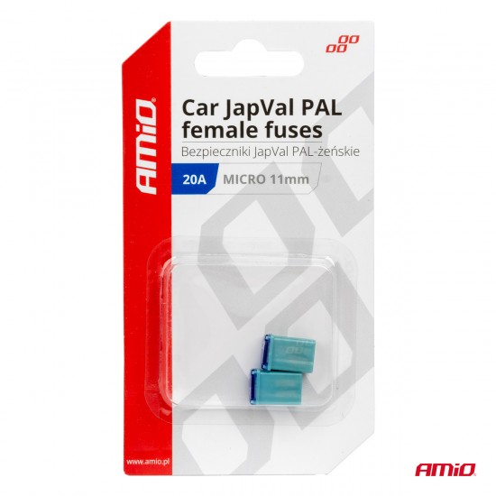 AMC-03458/AM - ΑΣΦΑΛΕΙΕΣ JapVal PAL ΜICRO 11mm ΘΗΛΥΚΕΣ 20A ΣΕ ΓΑΛΑΖΙΟ ΧΡΩΜΑ AMIO - 2 Τεμ. ΑΣΦΑΛΕΙΕΣ JapVal PAL ΜICRO 11mm ΘΗΛΥΚΕΣ 20A ΣΕ ΓΑΛΑΖΙΟ ΧΡΩΜΑ AMIO - 2 Τεμ.
