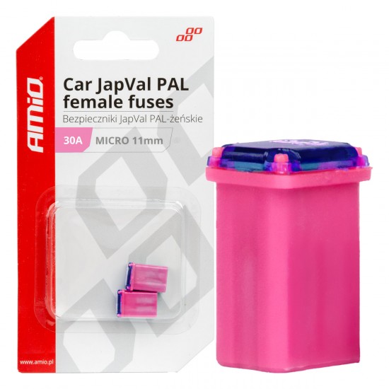 AMC-03460/AM - ΑΣΦΑΛΕΙΕΣ JapVal PAL ΜICRO 11mm ΘΗΛΥΚΕΣ 30A ΣΕ ΡΟΖ ΧΡΩΜΑ AMIO - 2 Τεμ. ΑΣΦΑΛΕΙΕΣ JapVal PAL ΜICRO 11mm ΘΗΛΥΚΕΣ 30A ΣΕ ΡΟΖ ΧΡΩΜΑ AMIO - 2 Τεμ.