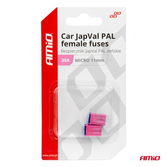 AMC-03460/AM - ΑΣΦΑΛΕΙΕΣ JapVal PAL ΜICRO 11mm ΘΗΛΥΚΕΣ 30A ΣΕ ΡΟΖ ΧΡΩΜΑ AMIO - 2 Τεμ. ΑΣΦΑΛΕΙΕΣ JapVal PAL ΜICRO 11mm ΘΗΛΥΚΕΣ 30A ΣΕ ΡΟΖ ΧΡΩΜΑ AMIO - 2 Τεμ.