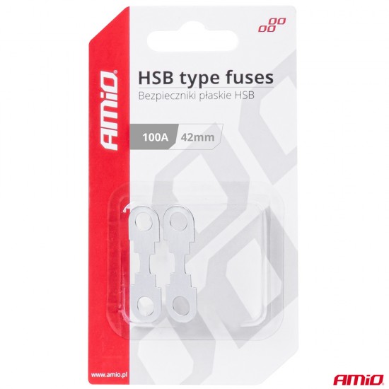 AMC-03502/AM - ΑΣΦΑΛΕΙΕΣ FLAT 42mm 100A AMIO - 2 Τεμ. ΑΣΦΑΛΕΙΕΣ FLAT 42mm 100A AMIO - 2 Τεμ.