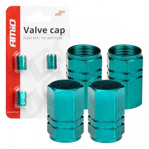 Amio - ΚΑΠΑΚΙΑ ΒΑΛΒΙΔΩΝ ΑΛΟΥΜΙΝΙΟΥ ΠΡΑΣΙΝΑ - 4 Τεμ. (03632/AM)