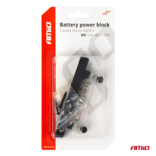 AMC-03809/AM - ΜΠΑΡΑ ΚΑΛΩΔΙΩΝ / ΤΕΡΜΑΤΙΚΟ 6 ΘΕΣΕΩΝ M6 max 48V AMIO - 1 Τεμ. ΜΠΑΡΑ ΚΑΛΩΔΙΩΝ / ΤΕΡΜΑΤΙΚΟ 6 ΘΕΣΕΩΝ M6 max 48V AMIO - 1 Τεμ.