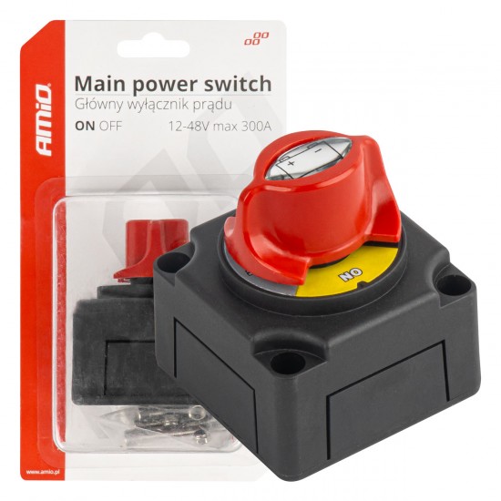 AMC-03838/AM - ΔΙΑΚΟΠΤΗΣ POWER-OFF ΜΠΑΤΑΡΙΑΣ ΣΕ ΒΑΣΗ 12-48V 300A ΜΑΥΡΟ/ΚΟΚΚΙΝΟ AMIO - 1 Τεμ. ΔΙΑΚΟΠΤΗΣ POWER-OFF ΜΠΑΤΑΡΙΑΣ ΣΕ ΒΑΣΗ 12-48V 300A ΜΑΥΡΟ/ΚΟΚΚΙΝΟ AMIO - 1 Τεμ.