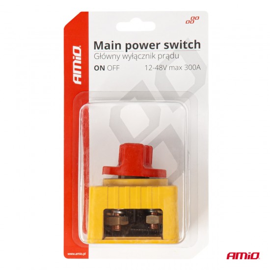 AMC-03839/AM - ΔΙΑΚΟΠΤΗΣ POWER-OFF ΜΠΑΤΑΡΙΑΣ ΣΕ ΒΑΣΗ 12-48V 300A ΜΑΥΡΟ/ΧΡΥΣΟ AMIO - 1 Τεμ. ΔΙΑΚΟΠΤΗΣ POWER-OFF ΜΠΑΤΑΡΙΑΣ ΣΕ ΒΑΣΗ 12-48V 300A ΜΑΥΡΟ/ΧΡΥΣΟ AMIO - 1 Τεμ.
