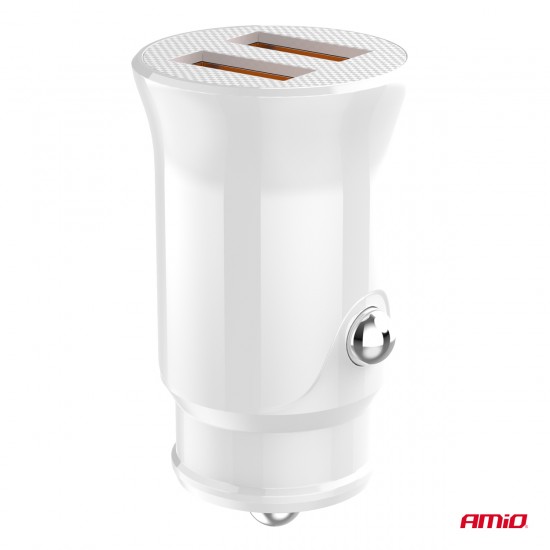 AMC-03872/AM - ΦΟΡΤΙΣΤΗΣ ΑΝΑΠΤΗΡΑ 12/24V ΜΕ 2 ΘΥΡΕΣ 2xUSB 10.5W 5V/2.1A ΛΕΥΚΟΣ AMIO - 1 Τεμ. ΦΟΡΤΙΣΤΗΣ ΑΝΑΠΤΗΡΑ 12/24V ΜΕ 2 ΘΥΡΕΣ 2xUSB 10.5W 5V/2.1A ΛΕΥΚΟΣ AMIO - 1 Τεμ.