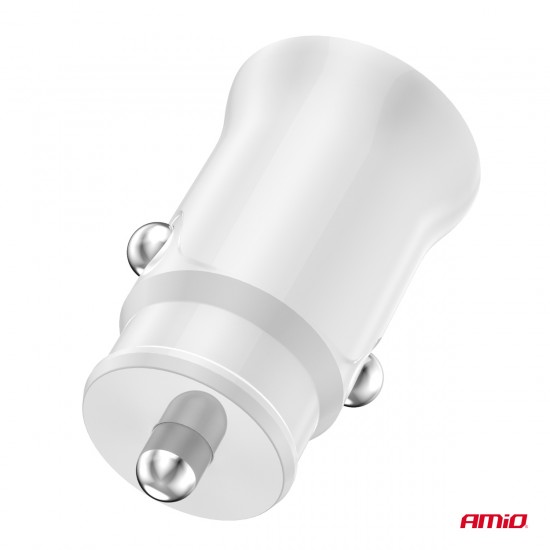 AMC-03872/AM - ΦΟΡΤΙΣΤΗΣ ΑΝΑΠΤΗΡΑ 12/24V ΜΕ 2 ΘΥΡΕΣ 2xUSB 10.5W 5V/2.1A ΛΕΥΚΟΣ AMIO - 1 Τεμ. ΦΟΡΤΙΣΤΗΣ ΑΝΑΠΤΗΡΑ 12/24V ΜΕ 2 ΘΥΡΕΣ 2xUSB 10.5W 5V/2.1A ΛΕΥΚΟΣ AMIO - 1 Τεμ.