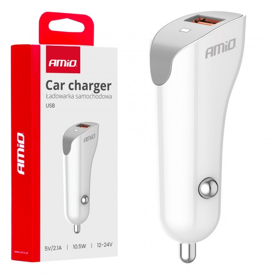 AMC-03873/AM - ΦΟΡΤΙΣΤΗΣ ΑΝΑΠΤΗΡΑ 12/24V ΜΕ 1 ΘΥΡΑ USB 10.5W 5V/2.1A ΛΕΥΚΟΣ AMIO - 1 Τεμ. ΦΟΡΤΙΣΤΗΣ ΑΝΑΠΤΗΡΑ 12/24V ΜΕ 1 ΘΥΡΑ USB 10.5W 5V/2.1A ΛΕΥΚΟΣ AMIO - 1 Τεμ.