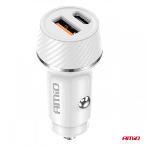 Amio - ΦΟΡΤΙΣΤΗΣ ΑΝΑΠΤΗΡΑ 12/24V ΜΕ 2 ΘΥΡΕΣ USB-C+USB 20W 5V/3AQC ΤΑΧΕΙΑΣ ΦΟΡΤΙΣΗΣ ΛΕΥΚΟΣ - 1 Τεμ. (03878/AM) Amio - ΦΟΡΤΙΣΤΗΣ ΑΝΑΠΤΗΡΑ 12/24V ΜΕ 2 ΘΥΡΕΣ USB-C+USB 20W 5V/3AQC ΤΑΧΕΙΑΣ ΦΟΡΤΙΣΗΣ ΛΕΥΚΟΣ - 1 Τεμ. (03878/AM)