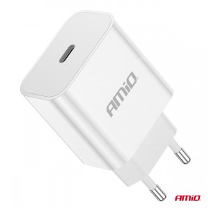 ΦΟΡΤΙΣΤΗΣ ΚΙΝΗΤΟY ΟΙΚΙΑΚΗ ΠΡΙΖΑ 1ΘΥΡΑ USB-C 20W 5V/3AQC ΛΕΥΚΟΣ  ΑΜΙΟ - 1 ΤΕΜ.