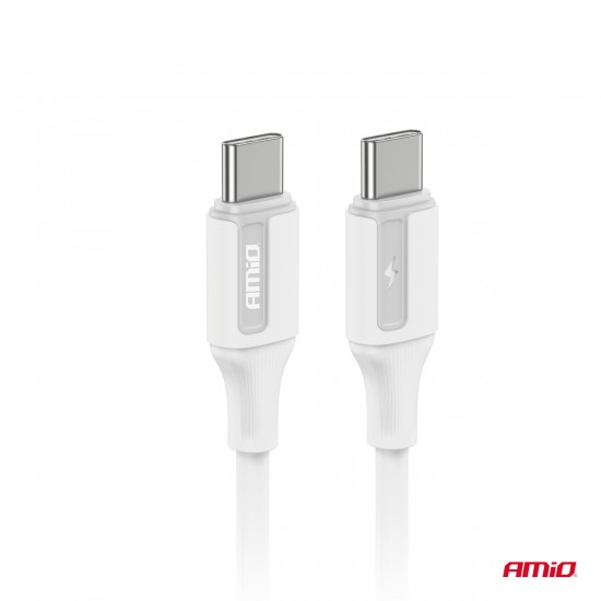 AMC-03920/AM - ΚΑΛΩΔΙΟ ΦΟΡΤΙΣΗΣ ΚΑΙ ΜΕΤΑΦΟΡΑΣ ΔΕΔΟΜΕΝΩΝ ΑΠΟ USB TYPE C ΣΕ USB TYPE C ΣΙΛΙΚΟΝΗΣ 60W 100CM ΛΕΥΚΟ ΑΜΙΟ - 1 ΤΕΜ. ΚΑΛΩΔΙΟ ΦΟΡΤΙΣΗΣ ΚΑΙ ΜΕΤΑΦΟΡΑΣ ΔΕΔΟΜΕΝΩΝ ΑΠΟ USB TYPE C ΣΕ USB TYPE C ΣΙΛΙΚΟΝΗΣ 60W 100CM ΛΕΥΚΟ ΑΜΙΟ - 1 ΤΕΜ.