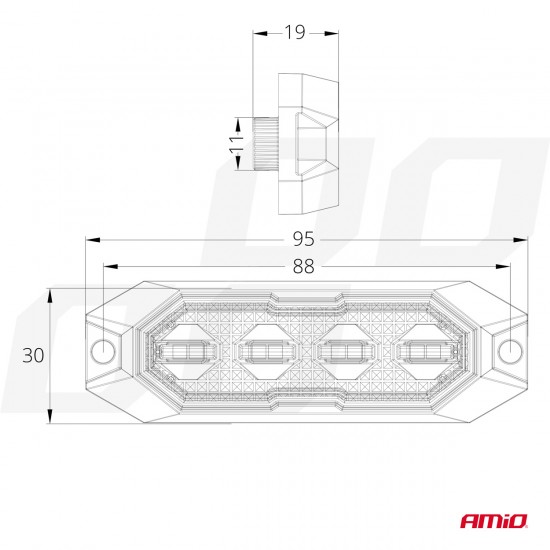 AMC-03929/AM - ΣΤΡΟΜΠΟ 12/24V 4xSMD LED 12W (4x3W) R65 R10 IP6K9K 95x30mm ΑΜΙΟ - 1 ΤΕΜ. ΣΤΡΟΜΠΟ 12/24V 4xSMD LED 12W (4x3W) R65 R10 IP6K9K 95x30mm ΑΜΙΟ - 1 ΤΕΜ.