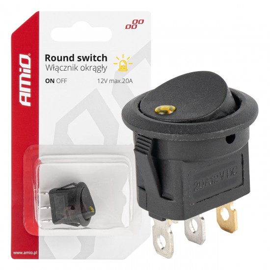 AMC-03962/AM - ΔΙΑΚΟΠΤΗΣ 12V ON/OFF ΣΤΡΟΓΓΥΛΟΣ ΜΕ 3 ΕΠΑΦΕΣ ΚΙΤΡΙΝΟ LED AMIO - 1 τεμ. ΔΙΑΚΟΠΤΗΣ 12V ON/OFF ΣΤΡΟΓΓΥΛΟΣ ΜΕ 3 ΕΠΑΦΕΣ ΚΙΤΡΙΝΟ LED AMIO - 1 τεμ.