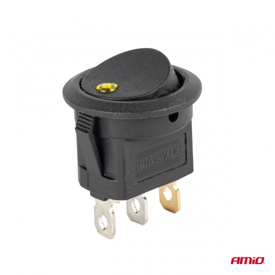 AMC-03962/AM - ΔΙΑΚΟΠΤΗΣ 12V ON/OFF ΣΤΡΟΓΓΥΛΟΣ ΜΕ 3 ΕΠΑΦΕΣ ΚΙΤΡΙΝΟ LED AMIO - 1 τεμ. ΔΙΑΚΟΠΤΗΣ 12V ON/OFF ΣΤΡΟΓΓΥΛΟΣ ΜΕ 3 ΕΠΑΦΕΣ ΚΙΤΡΙΝΟ LED AMIO - 1 τεμ.