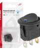 ΔΙΑΚΟΠΤΗΣ 12V ON/OFF ΣΤΡΟΓΓΥΛΟΣ ΜΕ 3 ΕΠΑΦΕΣ ΜΠΛΕ LED  AMIO - 1 τεμ.
