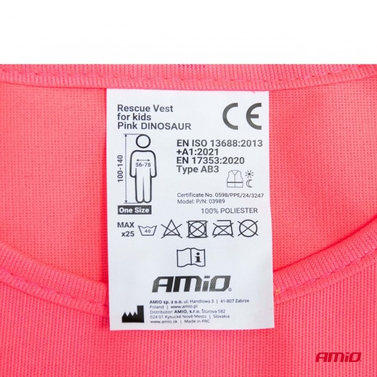 AMC-03989/AM - ΓΙΛΕΚΟ ΑΝΑΚΛΑΣΤΙΚΟ ΕΚΤΑΚΤΗΣ ΑΝΑΓΚΗΣ ΓΙΑ ΠΑΙΔΙΑ 5-14 ΧΡΟΝΩΝ ΔΕΙΝΟΣΑΥΡΟΣ ΡΟΖ AMIO - 1 τεμ. ΓΙΛΕΚΟ ΑΝΑΚΛΑΣΤΙΚΟ ΕΚΤΑΚΤΗΣ ΑΝΑΓΚΗΣ ΓΙΑ ΠΑΙΔΙΑ 5-14 ΧΡΟΝΩΝ ΔΕΙΝΟΣΑΥΡΟΣ ΡΟΖ AMIO - 1 τεμ.