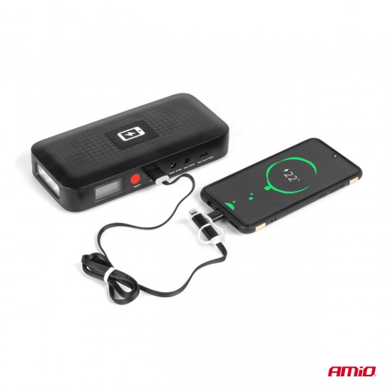 AMC-04055/AM - ΕΚΚΙΝΗΤΗΣ ΜΠΑΤΑΡΙΑΣ - STARTER POWERBANK 12V 4000mAh 800A ΜΕ ΟΘΟΝΗ LCD & ΑΣΥΡΜΑΤΗ ΦΟΡΤΙΣΗ ΑΜΙΟ - 1 τεμ. ΕΚΚΙΝΗΤΗΣ ΜΠΑΤΑΡΙΑΣ - STARTER POWERBANK 12V 4000mAh 800A ΜΕ ΟΘΟΝΗ LCD & ΑΣΥΡΜΑΤΗ ΦΟΡΤΙΣΗ ΑΜΙΟ - 1 τεμ.