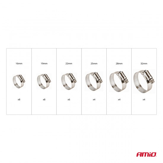 ΚΟΛΙΕΔΕΣ ΣΦΙΓΚΤΗΡΕΣ - ΔΙΑΦΟΡΑ ΜΕΓΕΘΗ ΑΠΟ ΑΝΟΞΕΙΔΩΤΟ ΑΤΣΑΛΙ AMIO - 34 τεμ.