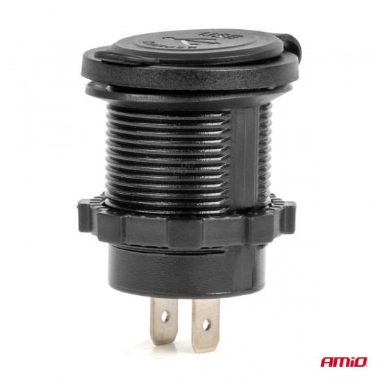AMC-04216/AM - ΠΡΙΖΑ ΜΕ 2 ΘΥΡΕΣ USB ΚΑΙ ΚΑΠΑΚΙ ΜΑΥΡΗ 12/24V 3.1A ΑΔΙΑΒΡΟΧΗ ΜΕ ΜΠΛΕ LED ΦΩΣ ΕΝΔΕΙΞΗΣ AMIO - 1 ΤΕΜ. ΠΡΙΖΑ ΜΕ 2 ΘΥΡΕΣ USB ΚΑΙ ΚΑΠΑΚΙ ΜΑΥΡΗ 12/24V 3.1A ΑΔΙΑΒΡΟΧΗ ΜΕ ΜΠΛΕ LED ΦΩΣ ΕΝΔΕΙΞΗΣ AMIO - 1 ΤΕΜ.