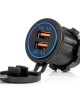 ΠΡΙΖΑ ΜΕ 2 ΘΥΡΕΣ USB ΚΑΙ ΚΑΠΑΚΙ 12/24V QUICK CHARGE 3.0 ΑΔΙΑΒΡΟΧΗ ΜΕ ΜΠΛΕ LED ΦΩΣ ΜΑΥΡΗ AMIO - 1 ΤΕΜ.