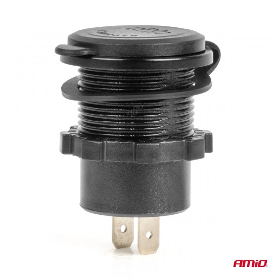 AMC-04221/AM - ΠΡΙΖΑ ΜΕ 2 ΘΥΡΕΣ USB ΚΑΙ ΚΑΠΑΚΙ 12/24V QUICK CHARGE 3.0 ΑΔΙΑΒΡΟΧΗ ΜΕ ΚΟΚΚΙΝΟ LED ΦΩΣ ΜΑΥΡΗ ΑΜΙΟ - 1 τεμ. ΠΡΙΖΑ ΜΕ 2 ΘΥΡΕΣ USB ΚΑΙ ΚΑΠΑΚΙ 12/24V QUICK CHARGE 3.0 ΑΔΙΑΒΡΟΧΗ ΜΕ ΚΟΚΚΙΝΟ LED ΦΩΣ ΜΑΥΡΗ ΑΜΙΟ - 1 τεμ.