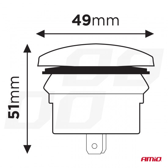 ΠΡΙΖΑ ΜΕ 2 ΘΥΡΕΣ USB ΚΑΙ ΚΑΠΑΚΙ 12/24V ΑΔΙΑΒΡΟΧΗ ΜΑΚΡΟΣΤΕΝΟ ΣΧΗΜΑ ΜΕ ΚΟΚΚΙΝΟ LED ΦΩΣ ΜΑΥΡΗ  AMIO - 1 Τεμ.